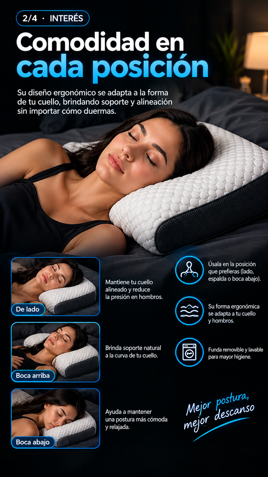 Almohada Cervical Ergonomica 1pcs